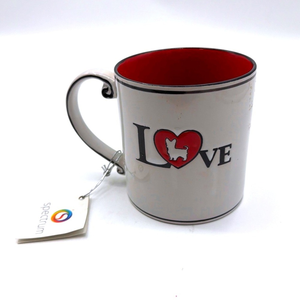 Spectrum Westie Love Coffee Mug White Red Heart West Highland Terrier Dog Cup